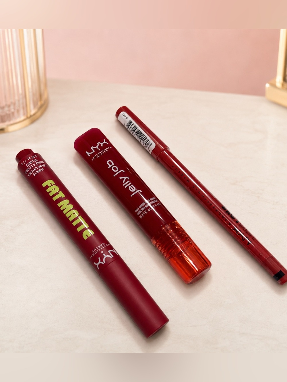 NWT NYX Lip Trio - Matte Lipstick, Jelly Job, & Lip Liner